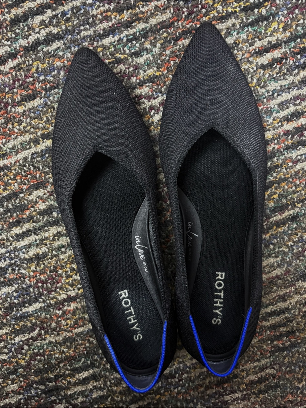 Rothy's Black Pointed Toe Flats